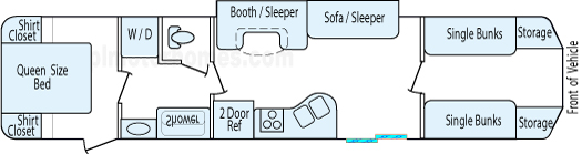 41' 2014 Forest River Cherokee w/Slide - Bunk House Floorplan