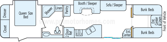 40' 2013 Keystone Hideout w/2 Slides Floorplan