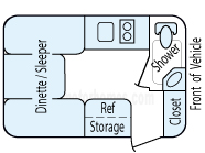 13' 2012 Casita w/Generator Floorplan
