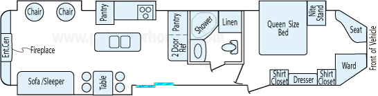 40' 2014 Forest River Cherokee w/3 Slides Floorplan