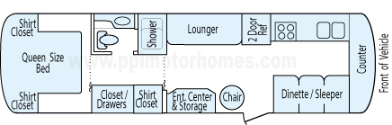 33' 1989 Airstream Floorplan