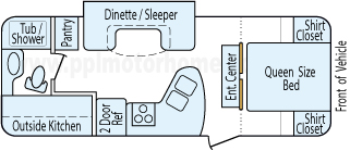 26' 2014 Keystone Bullet Premier Ultra w/Slide Floorplan