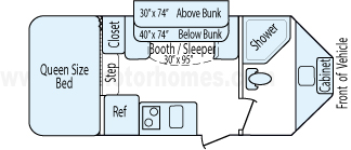 20' 2013 Forest River/V-Cross Vibe w/Slide Floorplan