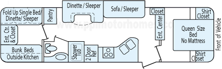 32' 2015 Cruiser RV Radiance w/Slide Floorplan