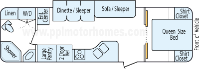 31' 2009 Sunset Creek w/Slide Floorplan