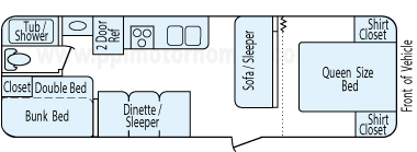 26' 2012 Forest River Wildwood X-Lite - Bunk House Floorplan