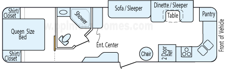 33' 2009 Keystone Outback w/Slide Floorplan