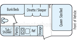 21' 2013 Forest River Wildwood X-Lite - Bunk House Floorplan