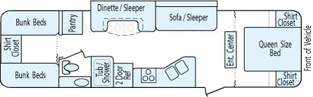 34' 2012 Cherokee Grey Wolf w/Slide - Bunk House Floorplan
