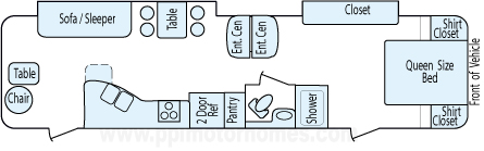 33' 2014 Starcraft RV Travel Star Galaxy w/2 Slides Floorplan