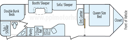 32' 2014 Forest River V Cross Classic w/Slide - Bunk House Floorplan