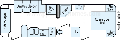 31' 2008 Holiday Rambler Aluma Lite w/Slide Floorplan