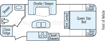 26' 2015 Winnebago Minnie w/2 Slides Floorplan