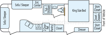 32' 2009 Palomino Puma w/2 Slides Floorplan