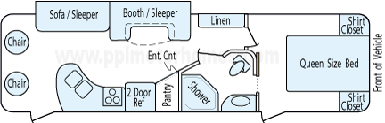 31' 2012 Dutchmen Coleman Ultra Lite w/Slide Floorplan