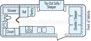 24' 2004 Hi Lo w/Slide Floorplan