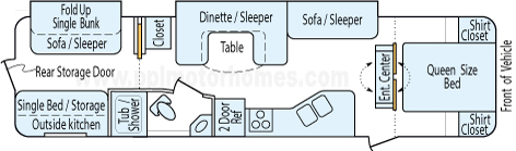 35' 2011 Crossroads RV Zinger w/2 Slides - Bunk House Floorplan