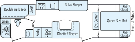 32' 2013 Starcraft Travel Star w/Slide - Bunk House Floorplan