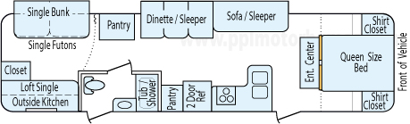 35' 2015 Keystone Bullet Ultra Lite w/2 Slides Floorplan