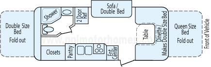 23' 2001 Jayco Kiwi w/2 Slides Floorplan