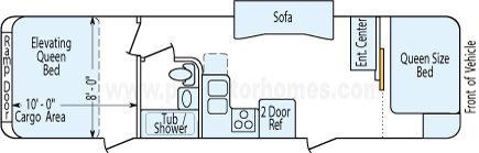 31' 2014 Crossroads Elevation w/Slide - Toy Hauler Floorplan