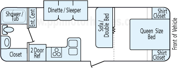 28' 2015 Starcraft Autumn Ridge w/Slide Floorplan