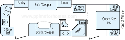 30' 2011 Keystone Bullet Ultra Lite w/Slide Floorplan