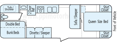 29' 2014 Forest River Wildwood Xlite - Bunk House Floorplan