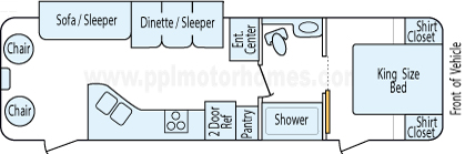 32' 2016 Keystone Cougar w/Slide Floorplan