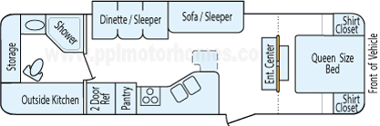32' 2012 Forest River Rockwood Ultra Lite w/Slide Floorplan