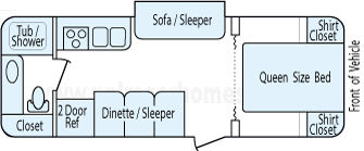 26' 2008 K-Z Sportsmen w/Slide Floorplan