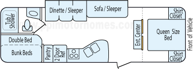 28' 2013 Crossroads Hill Country w/Slide Floorplan