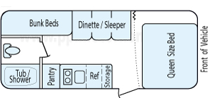 21' 2014 Forest River Wildwood - Bunk House Floorplan