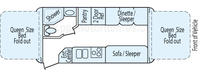 22' 2007 Rockwood Roo Floorplan