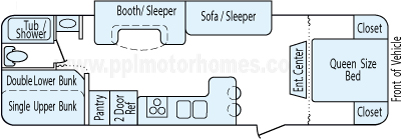 28' 2011 Forest River Grey Wolf w/Slide - Bunk House Floorplan