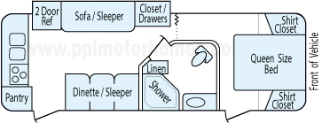 28' 2008 K-Z Spree w/Slide Floorplan