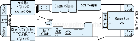 36' 2010 Crossroad Sunset Trail w/3 Slides - Bunk House Floorplan