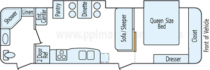 29' 2011 Heartland Caliber w/2 Slides Floorplan