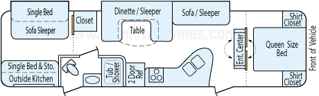 35' 2014 Crossroads Zinger w/2 Slides Floorplan