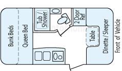 19' 2014 Coachmen Apex - Bunk House Floorplan