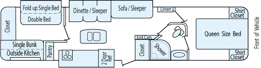 37' 2014 Forest River Heritage Glen Lite w/3 Slides - Bunk House Floorplan