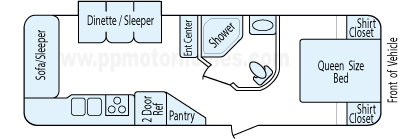 30' 2015 Starcraft Launch Ultra Lite w/Slide Floorplan