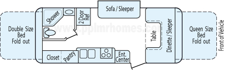 23' 2007 Jayco Jay Feather w/Slide Floorplan