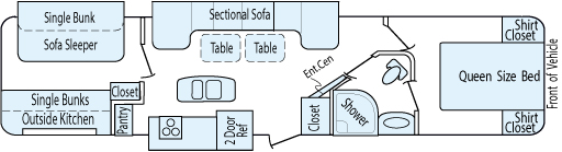 37' 2016 Open Range Light w/3 Slides - Bunk House Floorplan