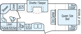 23' 2014 Palomino Solaire w/Slide Floorplan