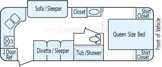 26' 2010 Crossroads Zinger w/Slide Floorplan