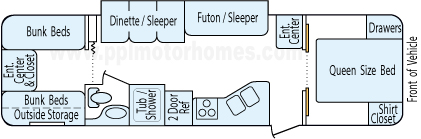 32' 2008 Palomino Puma w/Slide - Bunk House Floorplan
