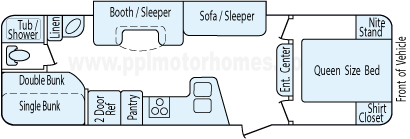 29' 2013 Gulf Stream Kingsport w/Slide - Bunk House Floorplan