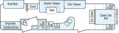 37' 2013 Evergreen Ever Lite w/2 Slides - Bunk House Floorplan