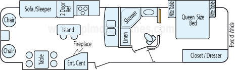 34' 2014 Rockwood Signature Ultra Lite w/3 Slides Floorplan